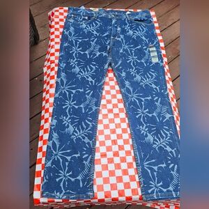 Levi's 511 Jeans Mens Size 38 x 30 Indigo Tropical Flower Palm Island